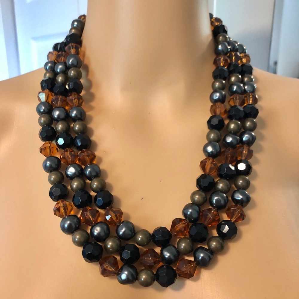 VINTAGE -  Kate Hines Triple Strand Necklace